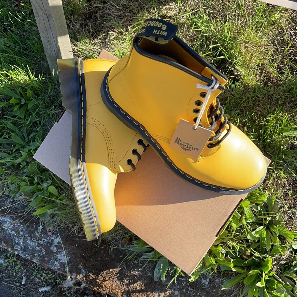 Dr. Martens 1460 Eye Lace/up  Boots Yellow - Picture 8 of 13